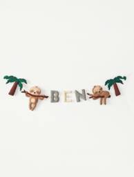 Felt Sloth Garland Personalized Nursery Banner, Animal Wall Decor