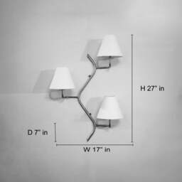 Wall Light - Modern Red Triple Arm Sconce, Luxury Branch Style Lighting Fixture, Contemporary Designer Bedroom & Living Room Lamp - thumbnail 4