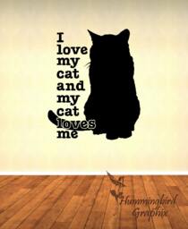 Cat Lover Wall Decal I Love My Vinyl Quote - thumbnail 1