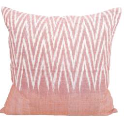 Organic Ikat Pillow Cover, Brown Natural Dye Handwoven Cushion, 20x20 - thumbnail 2
