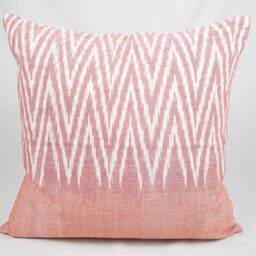 Organic Ikat Pillow Cover, Brown Natural Dye Handwoven Cushion, 20x20 - thumbnail 3