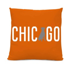 Chicago Labrador Pillow - Home Decor Lab Pillow Dog Breed Silhouette Home Decor Dog Orange - thumbnail 1