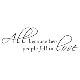 Vinyl Wall Decal All Because Two People Fell in Love Love Romantic Decal - 102 - thumbnail 3