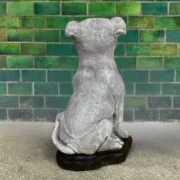Large Bull Terrier Figurine Concrete Staff Dog Sculpture Realistic Statue Animal Ornament Outdoor Memorial Art Dog Lover Gift - thumbnail 4