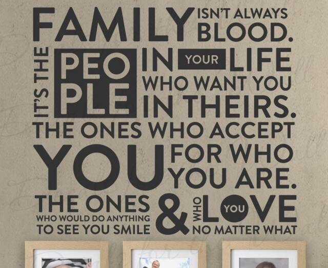 Family Isnt Always Blood Its Ones Accept You Do Anything See Smile Love No Matter What Paul Walker Wall Decal Vinyl Art Sticker T03 - image 1