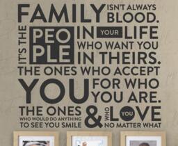 Family Isnt Always Blood Its Ones Accept You Do Anything See Smile Love No Matter What Paul Walker Wall Decal Vinyl Art Sticker T03 - thumbnail 1