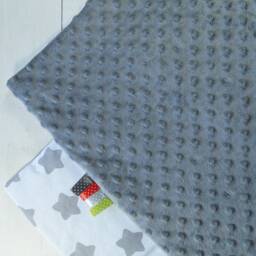 Two-Layer Baby Blanket With Name Cotton 75 X 100 cm Filling Grey - Stars - 900108 - thumbnail 2