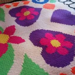 Crocheted Sugar Skull Blanket - thumbnail 3
