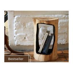 Tree Stump Table, Log Coffee Wood End Side Bedside Accent Stool, Trunk - thumbnail 1