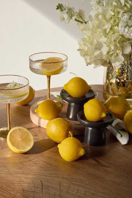 Lemon Pillar Candles Set Of 2 Soy Wax Citrus Candles - image 1