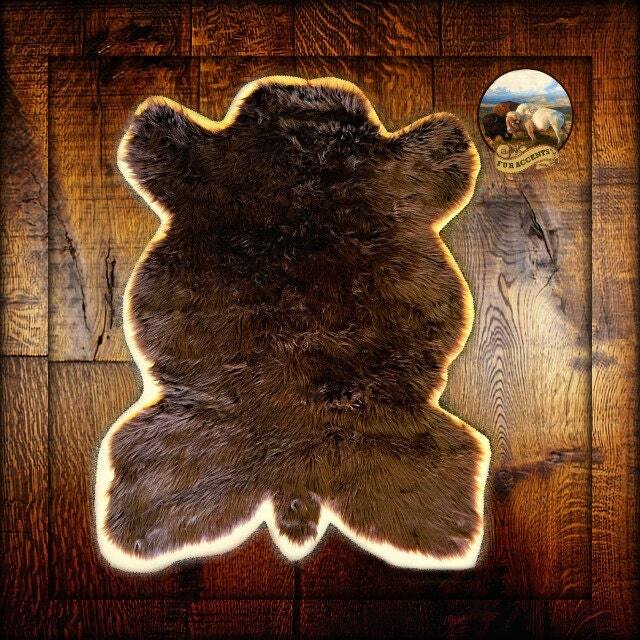 Faux Fur Buffalo Hide Accent Rug - With Tan Leather Border 6 Great Colors & Sizes Designer Shag Rugs Accents Usa - image 1