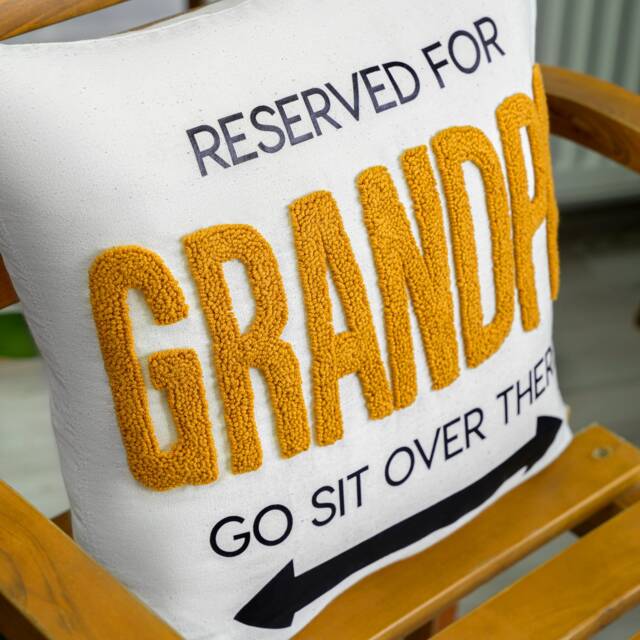 Personalized Fathers Day Punch Needle Embroidered Pillow, Grandpa Cushion, Grandparents Gift, Gift For Dad, Papa Custom Throw Pillow - image 1