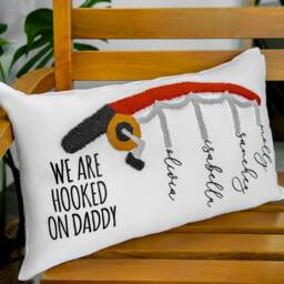Personalized Fathers Day Punch Needle Embroidered Pillow, Grandpa Cushion, Grandparents Gift, Gift For Dad, Papa Custom Throw Pillow - thumbnail 3