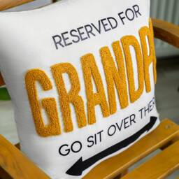 Personalized Fathers Day Punch Needle Embroidered Pillow, Grandpa Cushion, Grandparents Gift, Gift For Dad, Papa Custom Throw Pillow - thumbnail 1