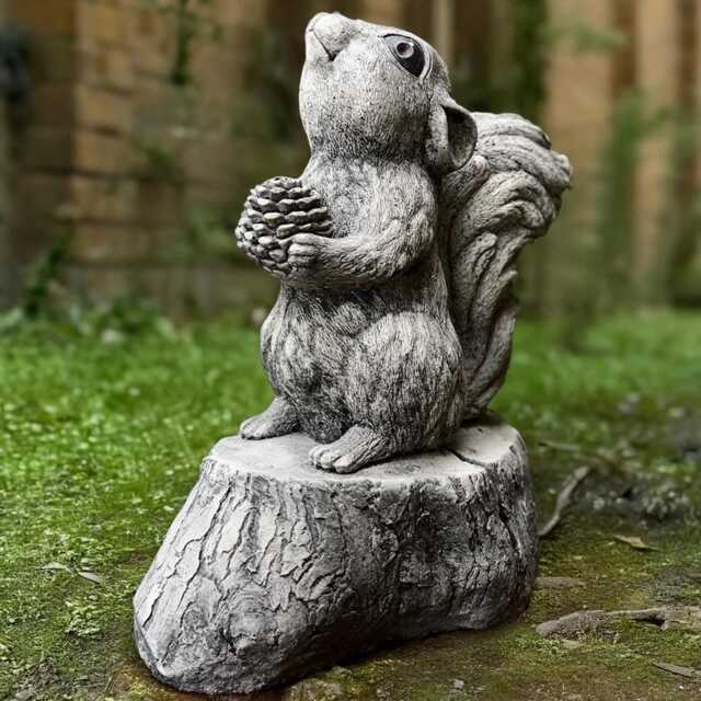 Concrete Charming Squirrel Sculpture Stone Woodland With Pinecone Figurine Outdoor Bumpy Decoration Nature Lover Gift Yard Art - image 1