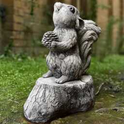 Concrete Charming Squirrel Sculpture Stone Woodland With Pinecone Figurine Outdoor Bumpy Decoration Nature Lover Gift Yard Art - thumbnail 1