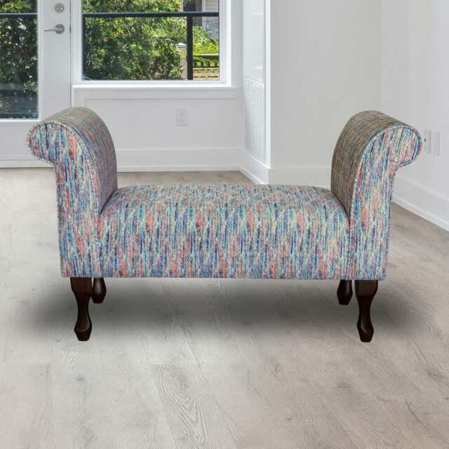 Rainbow Leaf Window Seat - Funky Abstract Accent Bench Handmade in Britain - image 1