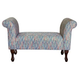 Rainbow Leaf Window Seat - Funky Abstract Accent Bench Handmade in Britain - thumbnail 3