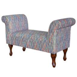 Rainbow Leaf Window Seat - Funky Abstract Accent Bench Handmade in Britain - thumbnail 2