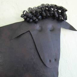 Recycled Metal Sheep Wall Decor Folk Art Barnyard Animal - 10x13 - thumbnail 2