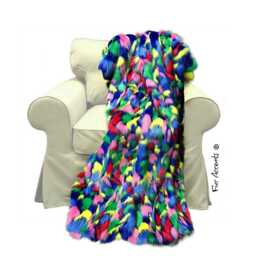 Rainbow Stained Glass Plush Faux Fur Throw Blanket