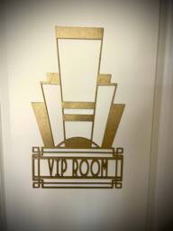 Boho Modern Frank Lloyd Wright-Inspired Art Deco Gatsby Marquee Vip Room Sign in Bright Gold Or 14 Other Finishes, Decor Wall Art Original - thumbnail 1
