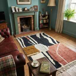Colorful Boujaad Moroccan Rug, Handmade Wool Berber Carpet, Boho Home Decor - thumbnail 2