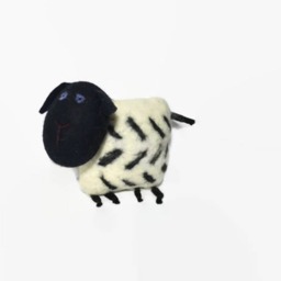 Felted Wool Sheep Pillow, Natural Home Decor - thumbnail 4