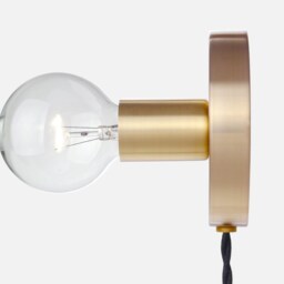 Minimal Wall Sconce Plug-In Light - Solid Brass, Modern, Mid-Century, Industrial, Period Lighting, Vintage - thumbnail 3