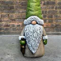 Holiday Gnome Sculpture Christmas Cement Dwarf Statue Outdoor Stone Elf Figurine Handmade Ornament Concrete Yard Decor Xmas Gift - thumbnail 3