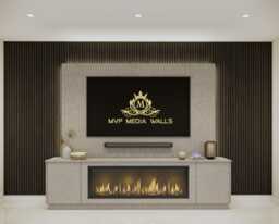 Media Wall Package - 2M Unit 40' Electric Fire Tv Panel Acoustic Panels - thumbnail 1