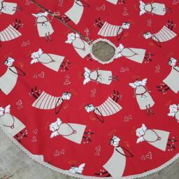 Christmas Tree Skirt Decor Holiday Scandinavian Gift Ornament Angel Swedish Nordic - thumbnail 2