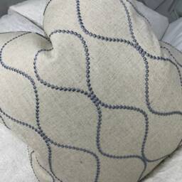 Elegant Ogee Embroidered Cushion Cover Blue-Grey John Lewis Ellewood Knot Fabric Throw Pillow Cover - thumbnail 3