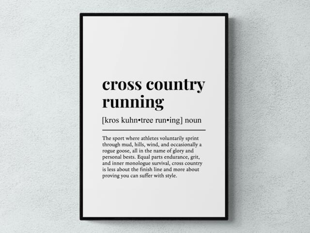 Cross Country Running Funny Definition Sport Gift Wall Art Print - image 1