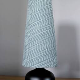 Blue & White Striped Lampshade, Scandinavian Fabric, Cone Or Cylinder Shape - thumbnail 2