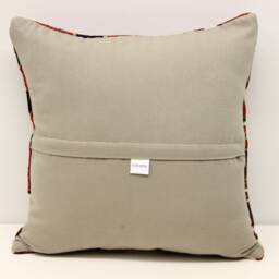 Handmade Turkish Kilim Pillow Cover, Boho Home Decor - 16x16 Inch - thumbnail 4