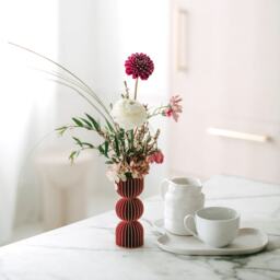 Terracotta Japandi Minimalist Flower Vase/Modern Bauhaus Bud Vase 3D Printed - thumbnail 1