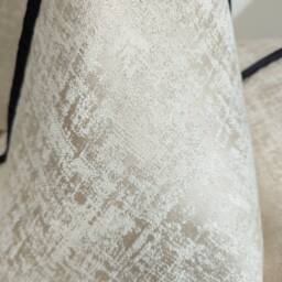 Kidman Cream Luxury Cushion Cover Metallic Silver Black Piped Modern Home Decor Contemporary Sofa & Bed Pillow Designer Handmade - thumbnail 4