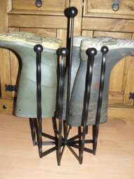 Wellington Welly Boot Holder Rack - 5 Pair Wrought Iron Carousel Stand - thumbnail 1