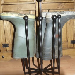 Wellington Welly Boot Holder Rack - 5 Pair Wrought Iron Carousel Stand - thumbnail 2