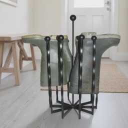 The Blandford 5-Pair Round Carousel Welly Boot Rack - Hand-Forged Wrought Iron Stand Compact Space-Saving Organiser, Fully Welded