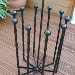 Wellington Welly Boot Holder Rack - 5 Pair Wrought Iron Carousel Stand - thumbnail 3