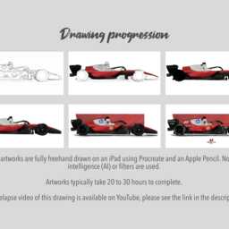 Ferrari 2026 Sf-26 F1 Poster Set Leclerc & Hamilton Art Print, Hand Drawn - thumbnail 3