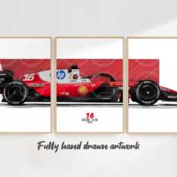 Ferrari 2026 Sf-26 F1 Poster Set Leclerc & Hamilton Art Print, Hand Drawn - thumbnail 2