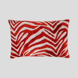 Silk Velvet Ikat Pillow Cover - Coral Covers - thumbnail 2