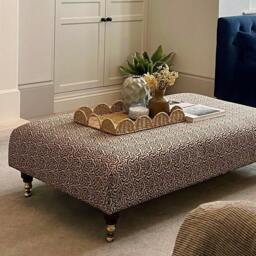 Linwood Polka Ottoman Coffee Table Roll Top, Deep Cushion, Made To Order - thumbnail 2