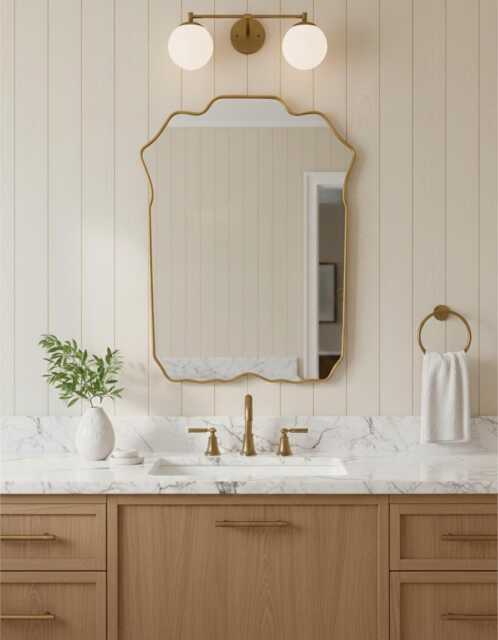 Wavy Mirror - Chateau Brass Mirror, Vanity Wall Mirrors - image 1