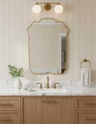Wavy Mirror - Chateau Brass Mirror, Vanity Wall Mirrors
