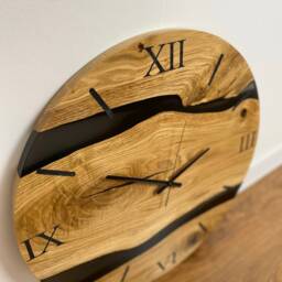 Wood Epoxy Resin Clock, Rectangle Modern Wall Cool Designer Clocks, Oversized Art - thumbnail 3