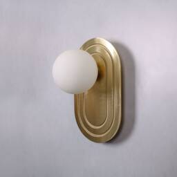 Ellipse Wall Sconce - Brass Globe Lamp Vanity Light Fixture, Lighting, Lamp, , Small Lighting - thumbnail 2